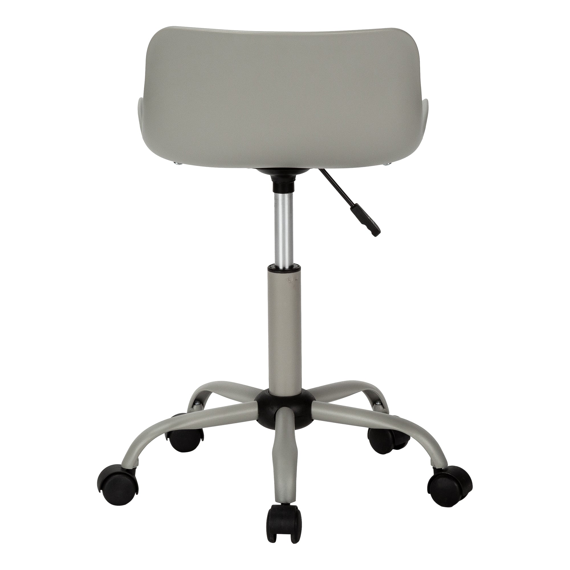 title:Office Chair, Adjustable Height, Swivel, Ergonomic, Computer Desk, Work, Juvenile, Grey Leather Look, Grey Metal, Contemporary, Modern;color:Grey