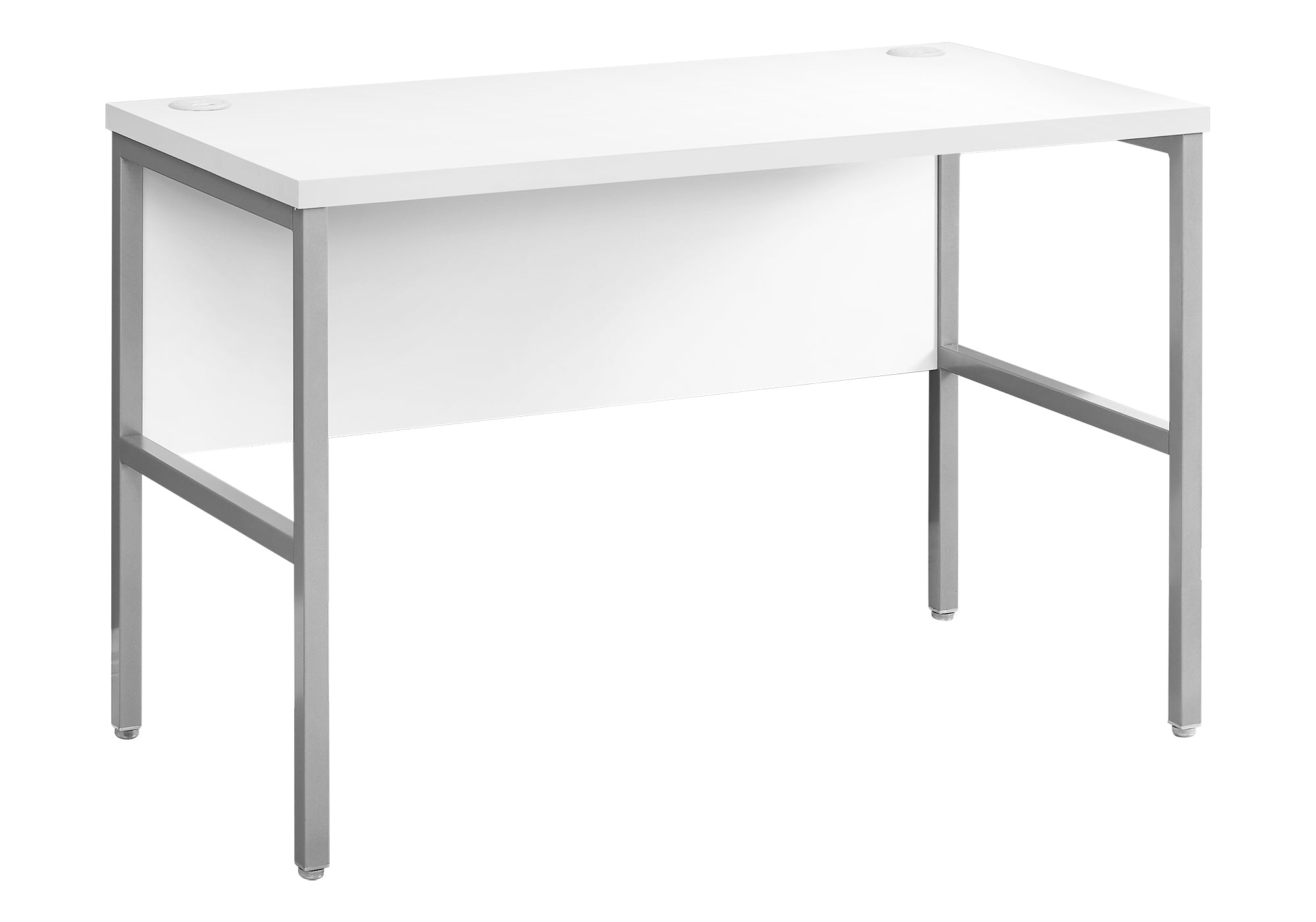 title:Computer Desk, 48"l, Work, Home Office, Commercial Grade, White Laminate, Silver Metal, Contemporary, Modern;color:White