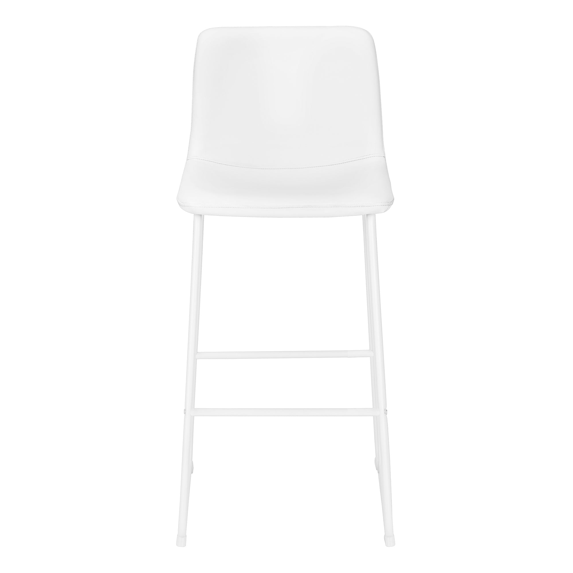 title:Office Chair, Bar Height, Standing, Computer Desk, Work, White Leather Look, White Metal, Contemporary, Modern;color:White