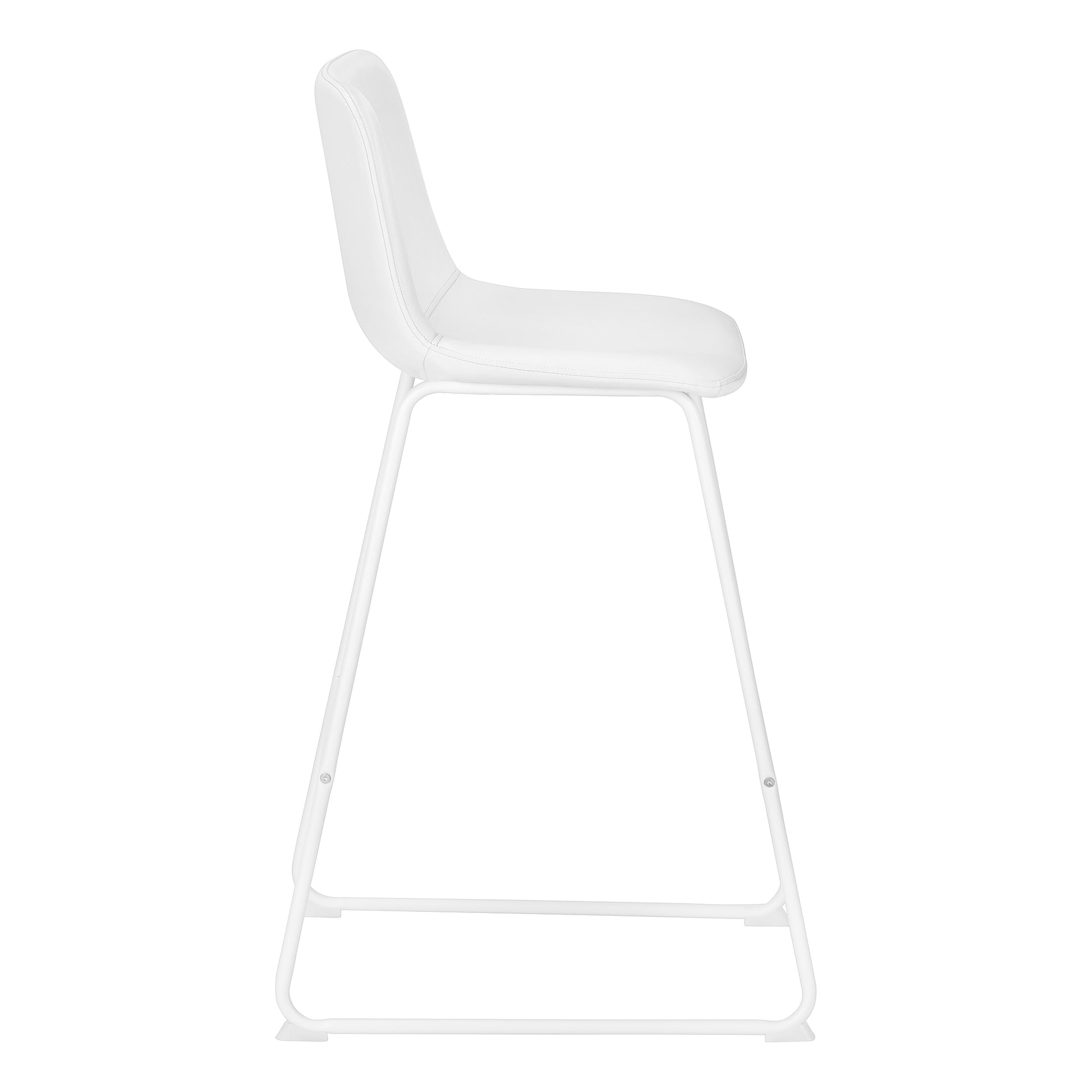 title:Office Chair, Bar Height, Standing, Computer Desk, Work, White Leather Look, White Metal, Contemporary, Modern;color:White