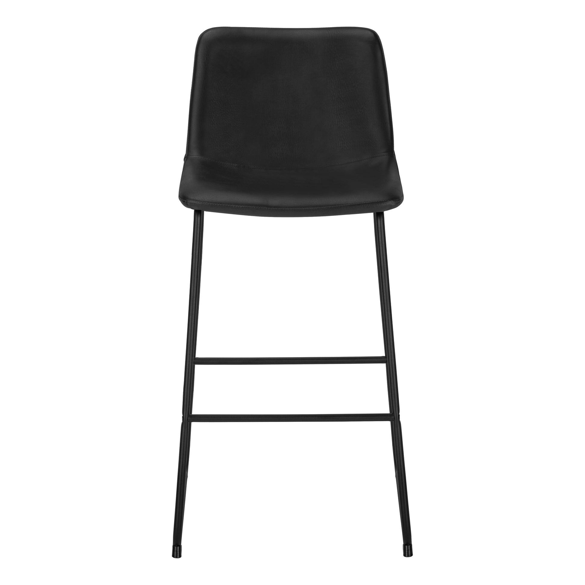 title:Office Chair, Bar Height, Standing, Computer Desk, Work, Black Leather Look, Black Metal, Contemporary, Modern;color:Black