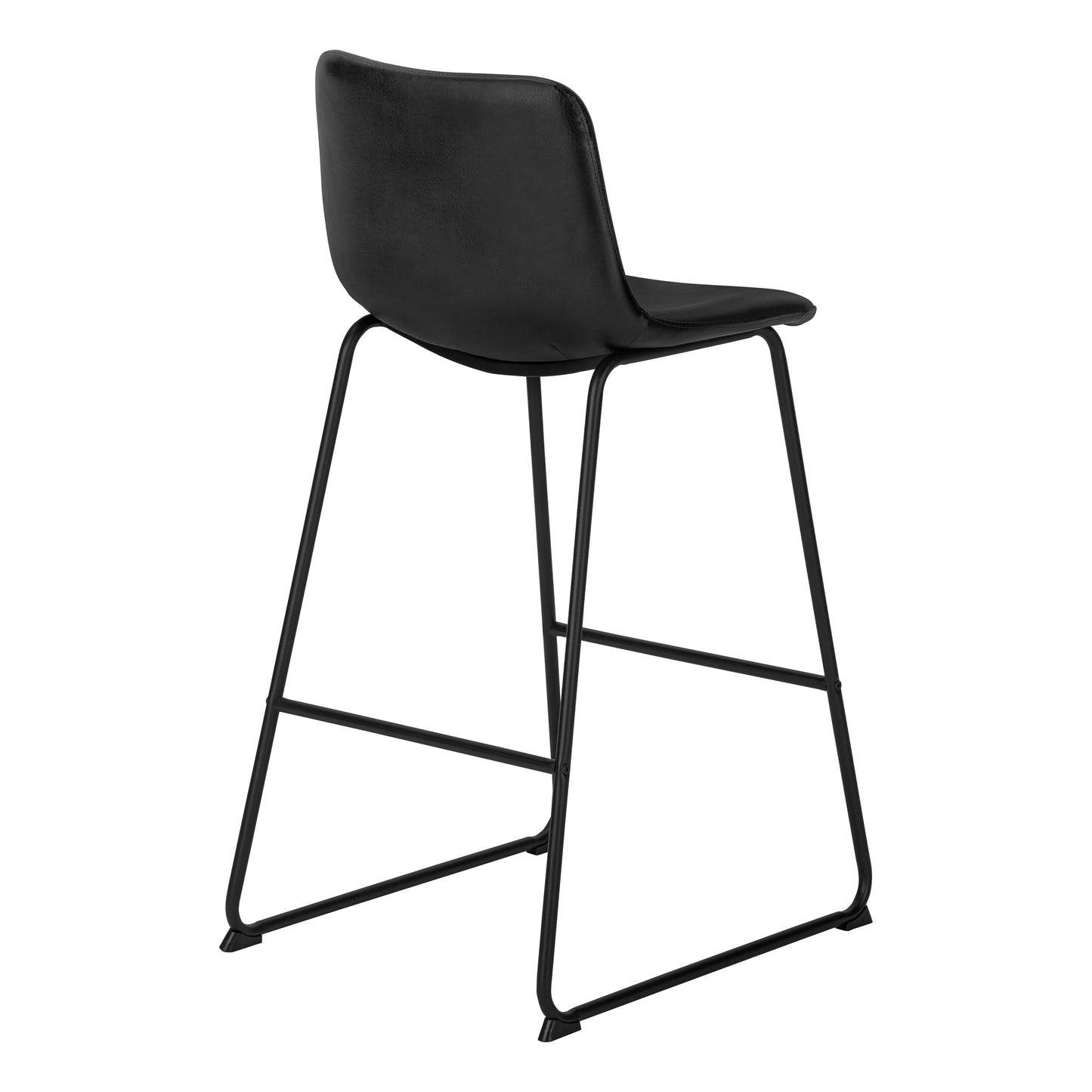 title:Office Chair, Bar Height, Standing, Computer Desk, Work, Black Leather Look, Black Metal, Contemporary, Modern;color:Black