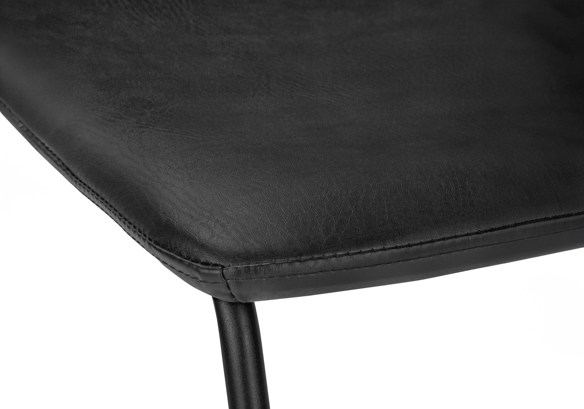 title:Office Chair, Bar Height, Standing, Computer Desk, Work, Black Leather Look, Black Metal, Contemporary, Modern;color:Black