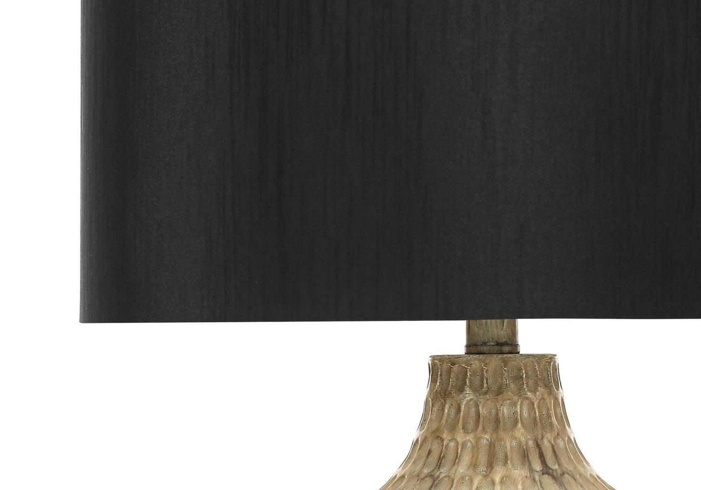 title:Lighting, 25"h, Table Lamp, Black Shade, Brown Resin, Contemporary;color:Brown