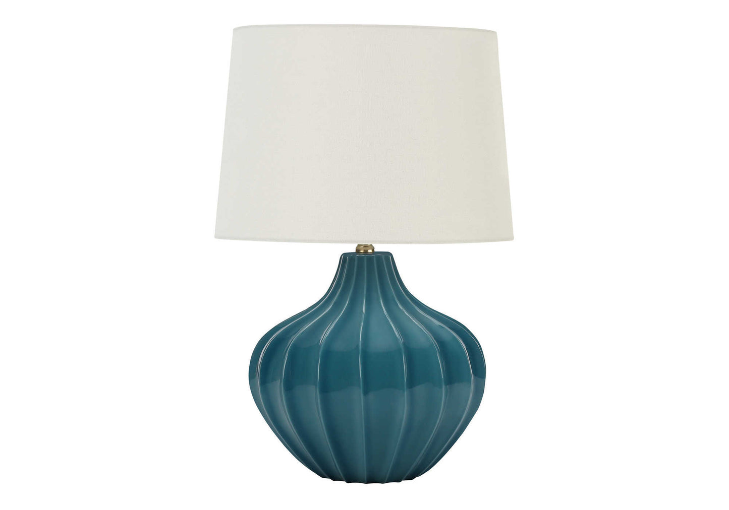 title:Lighting, 24"h, Table Lamp, Blue Ceramic, Ivory / Cream Shade, Transitional;color:Blue