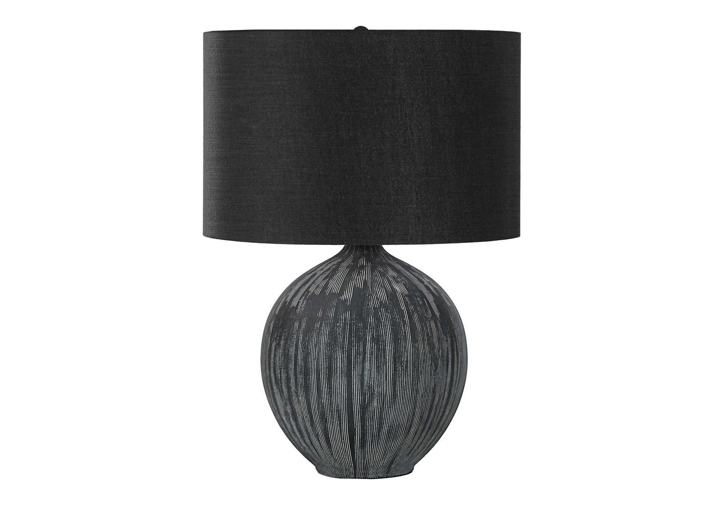 title:Lighting, 23"h, Table Lamp, Black Ceramic, Black Shade, Contemporary;color:Black