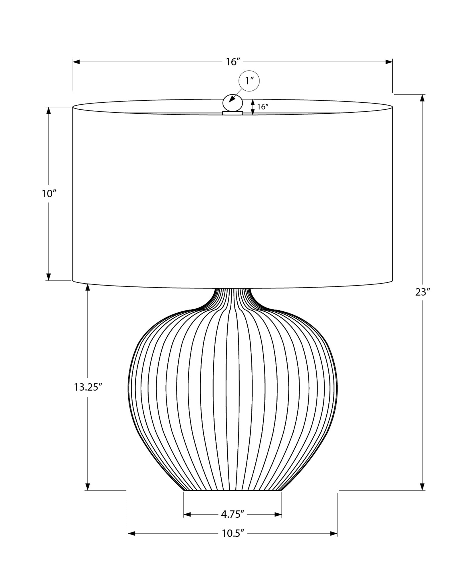 title:Lighting, 23"h, Table Lamp, Black Ceramic, Black Shade, Contemporary;color:Black