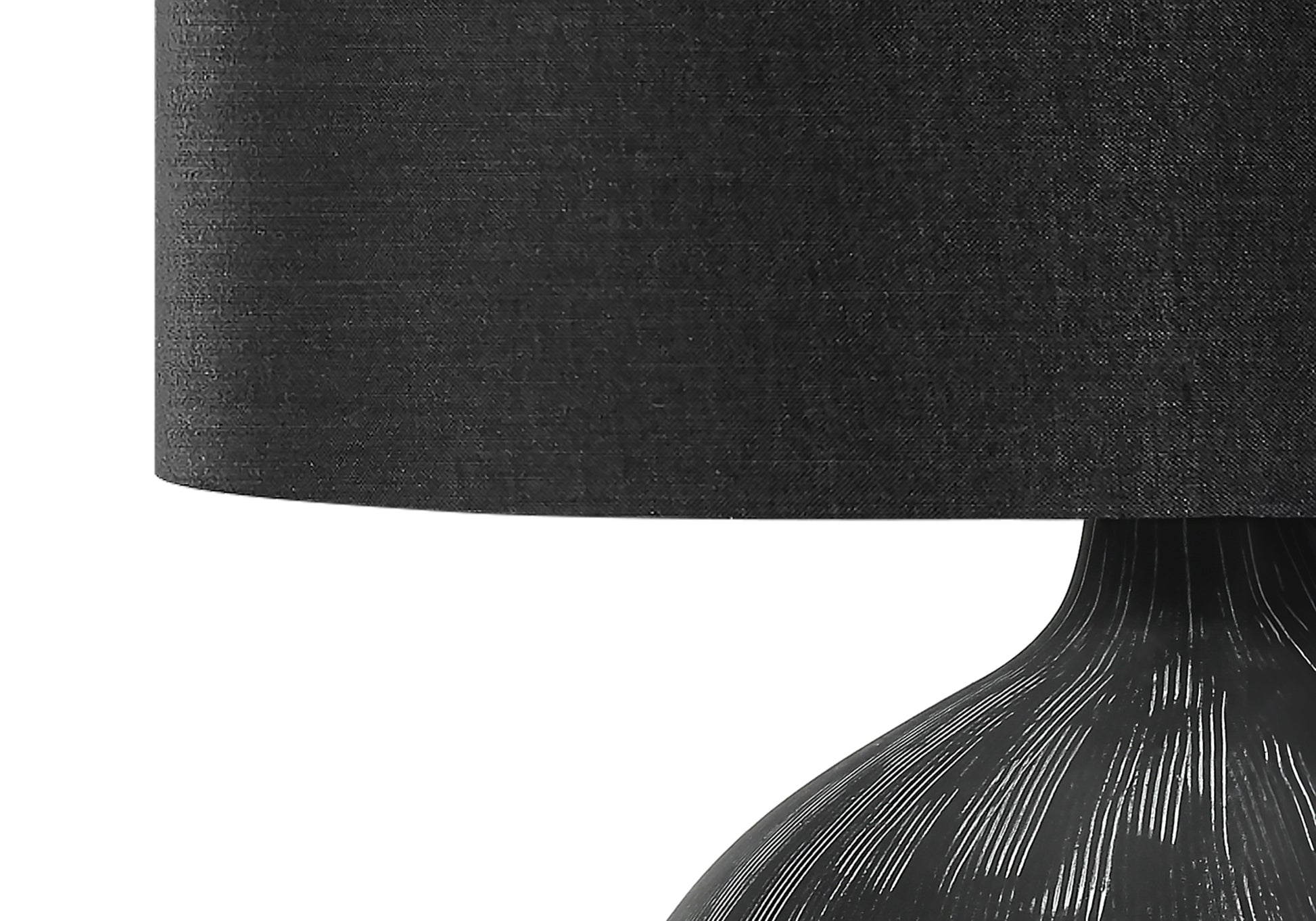 title:Lighting, 23"h, Table Lamp, Black Ceramic, Black Shade, Contemporary;color:Black