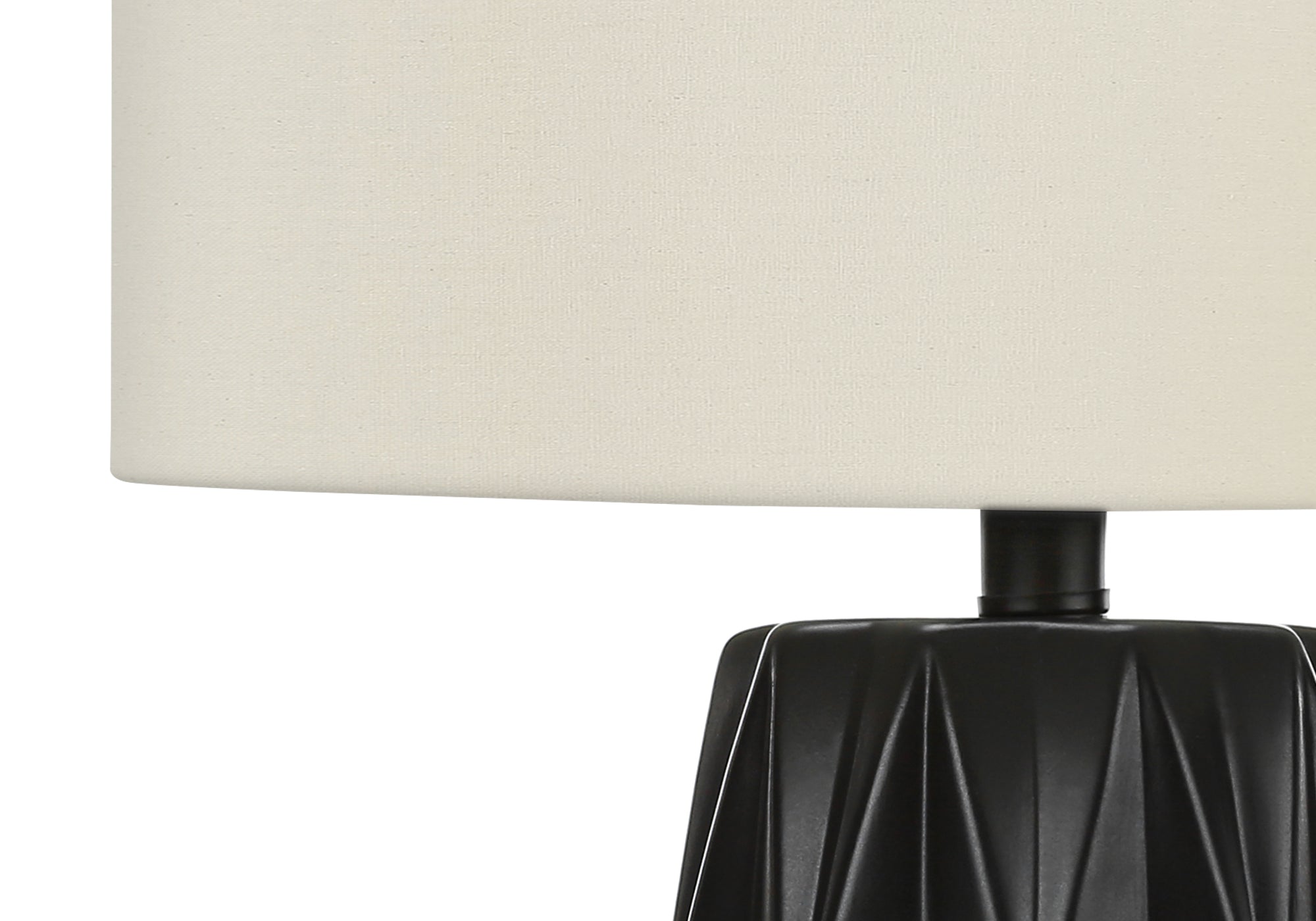 title:Lighting, 25"h, Table Lamp, Black Ceramic, Ivory / Cream Shade, Contemporary;color:Black