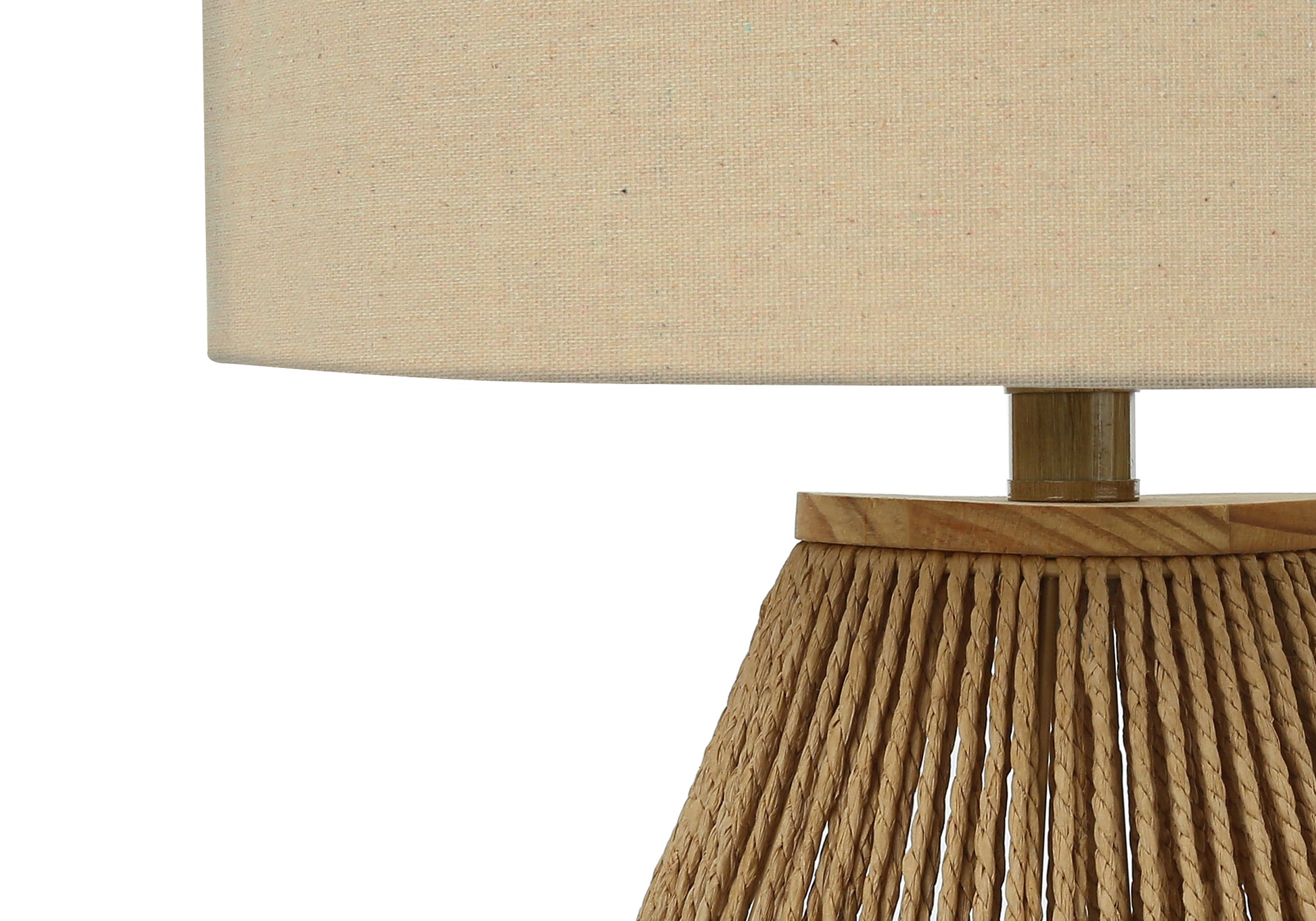 title:Lighting, 22"h, Table Lamp, Brown Rope, Beige Shade, Transitional;color:Brown