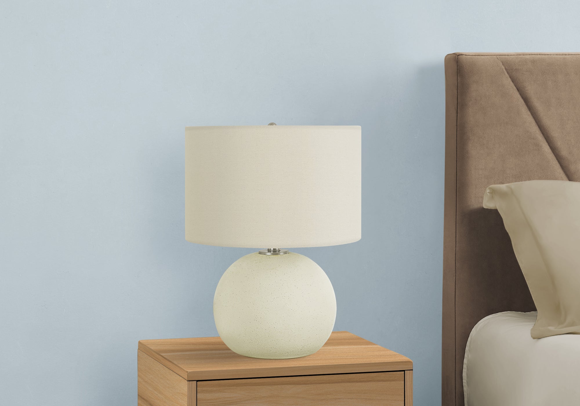 title:Lighting, 18"h, Table Lamp, Ivory / Cream Shade, Cream Ceramic, Contemporary;color:Cream