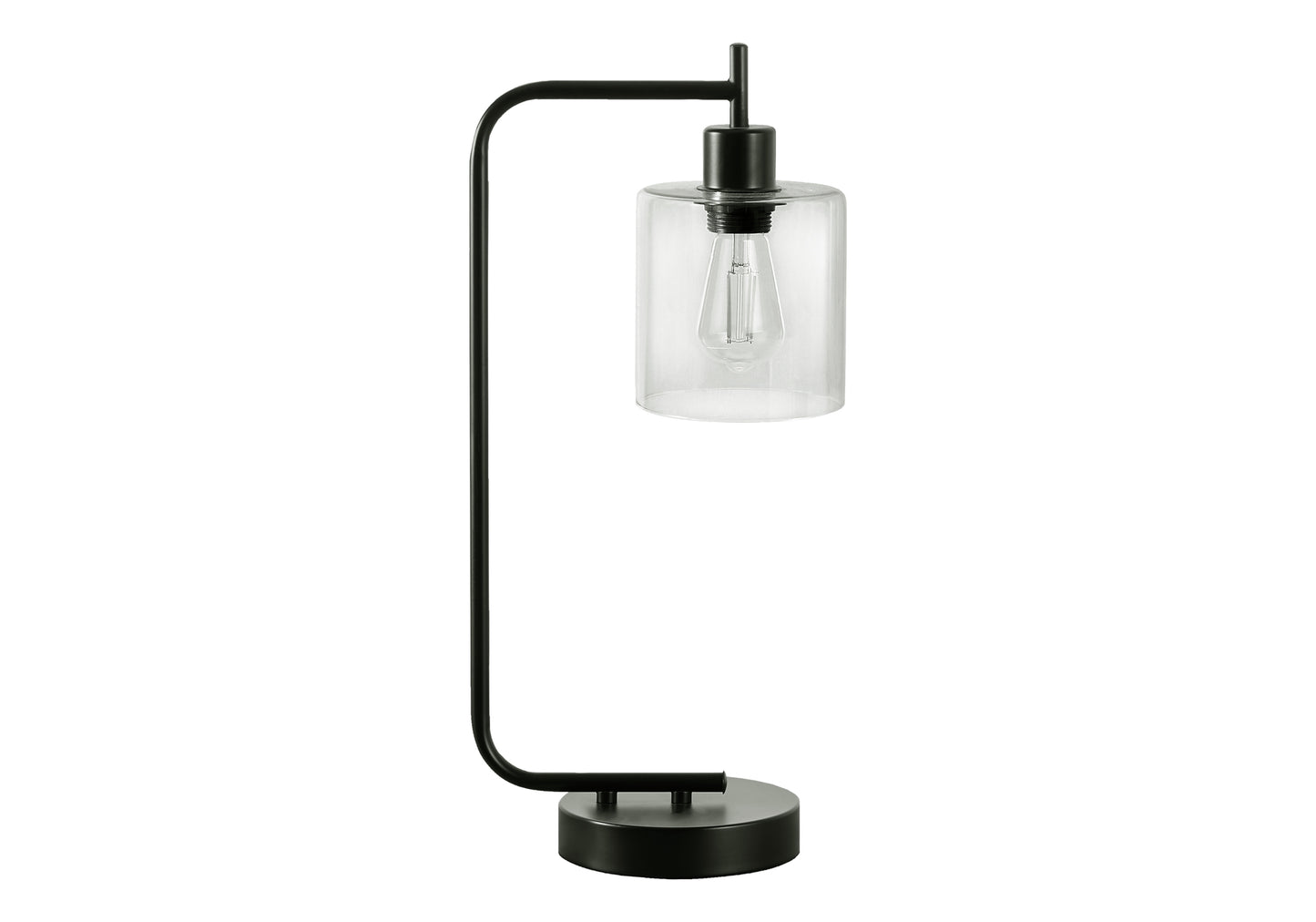 title:Lighting, 20"h, Table Lamp, Usb Port Included, Black Metal, Glass Shade, Modern;color:Black