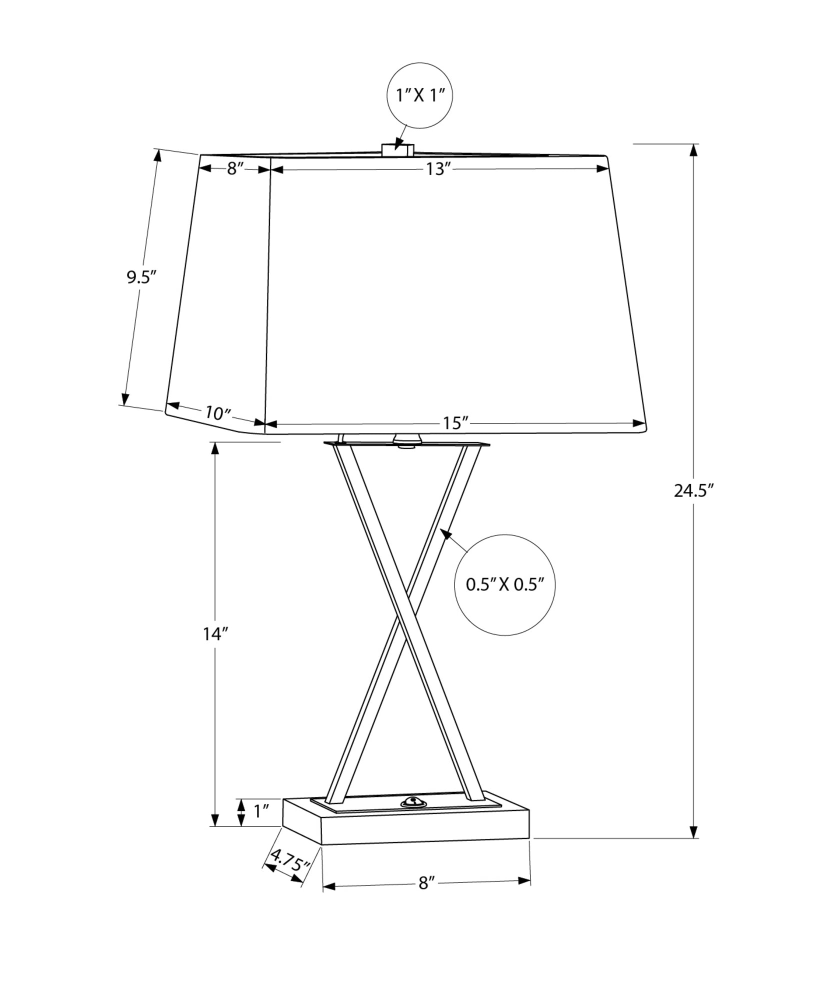 title:Lighting, 25"h, Table Lamp, Usb Port Included, Black Metal, Beige Shade, Transitional;color:Black