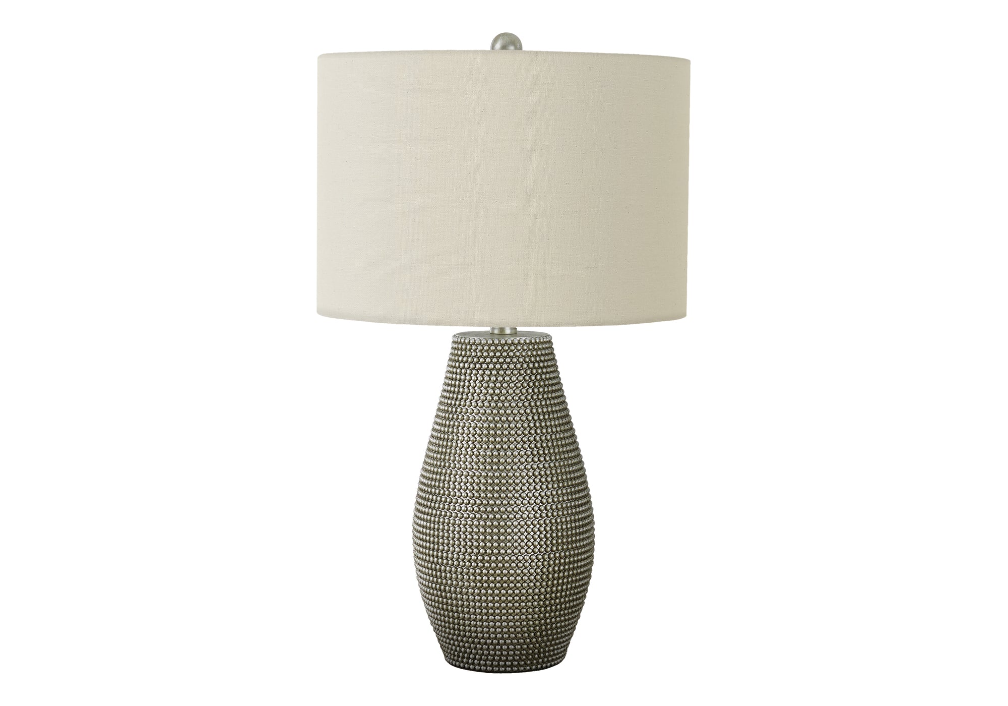 title:Lighting, 24"h, Table Lamp, Grey Resin, Ivory / Cream Shade, Contemporary;color:Grey