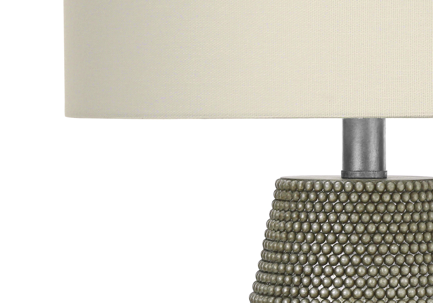 title:Lighting, 24"h, Table Lamp, Grey Resin, Ivory / Cream Shade, Contemporary;color:Grey