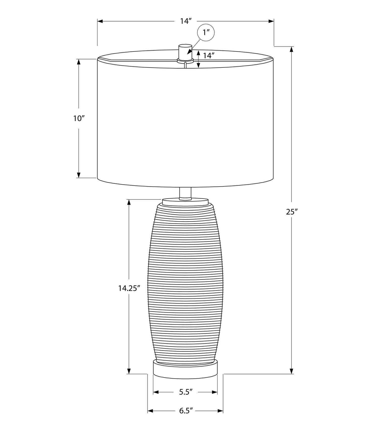 title:Lighting, 25"h, Table Lamp, Grey Ceramic, Grey Shade, Modern;color:Grey