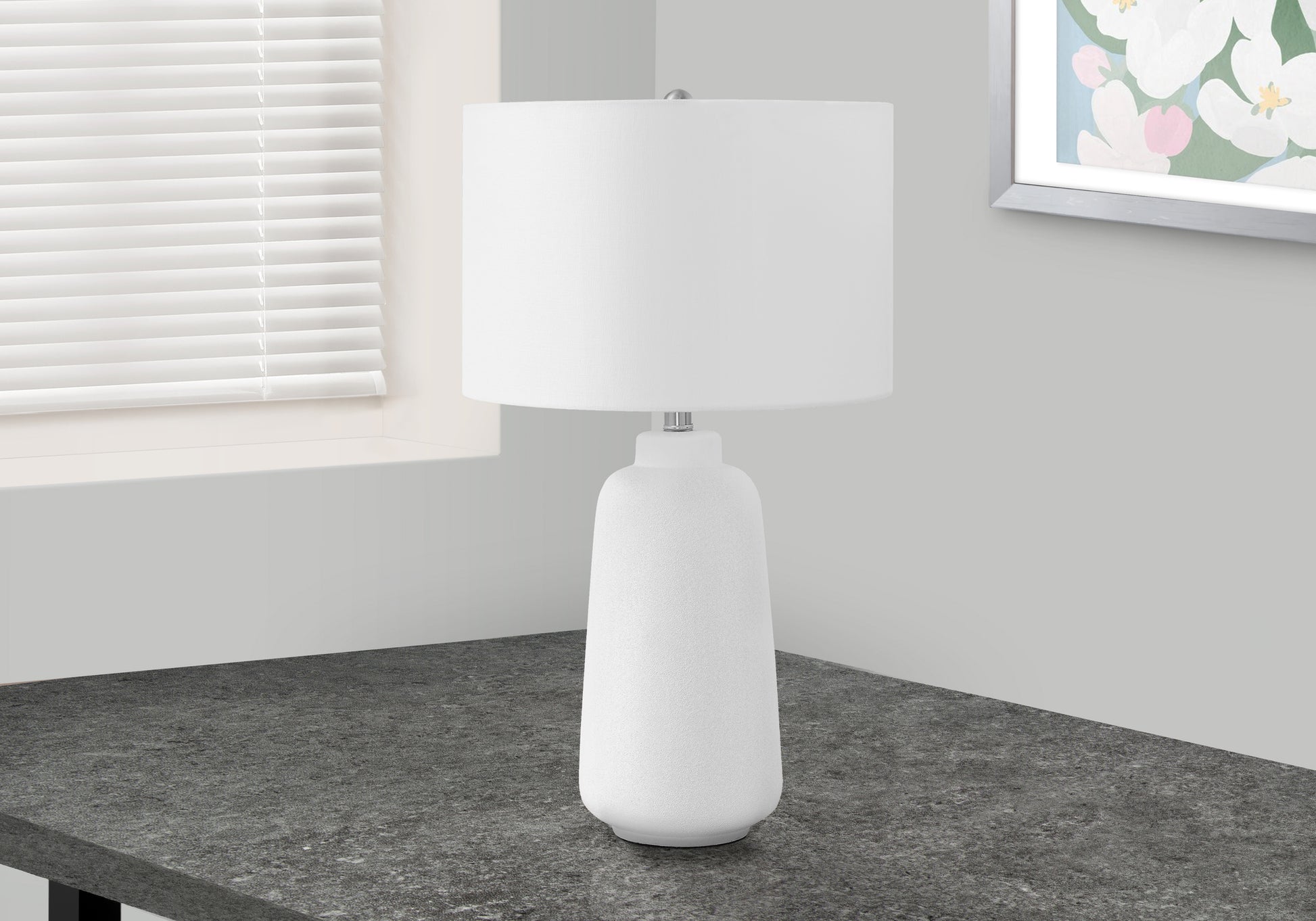 title:Lighting, 26"h, Table Lamp, Cream Ceramic, Ivory / Cream Shade, Modern;color:Cream