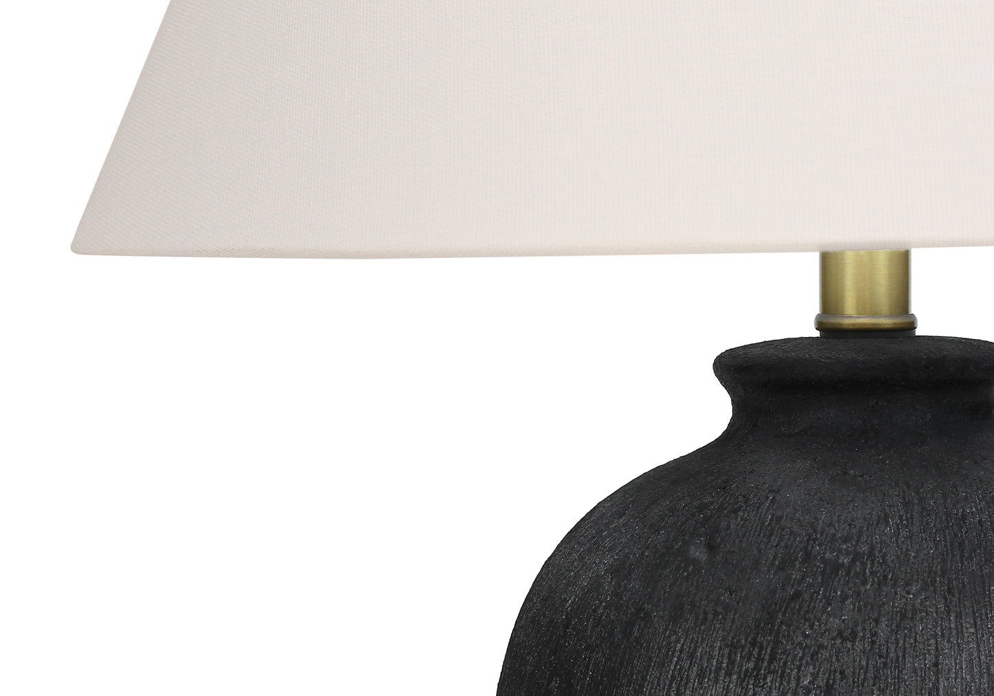 title:Lighting, 24"h, Table Lamp, Black Ceramic, Ivory / Cream Shade, Modern;color:Black