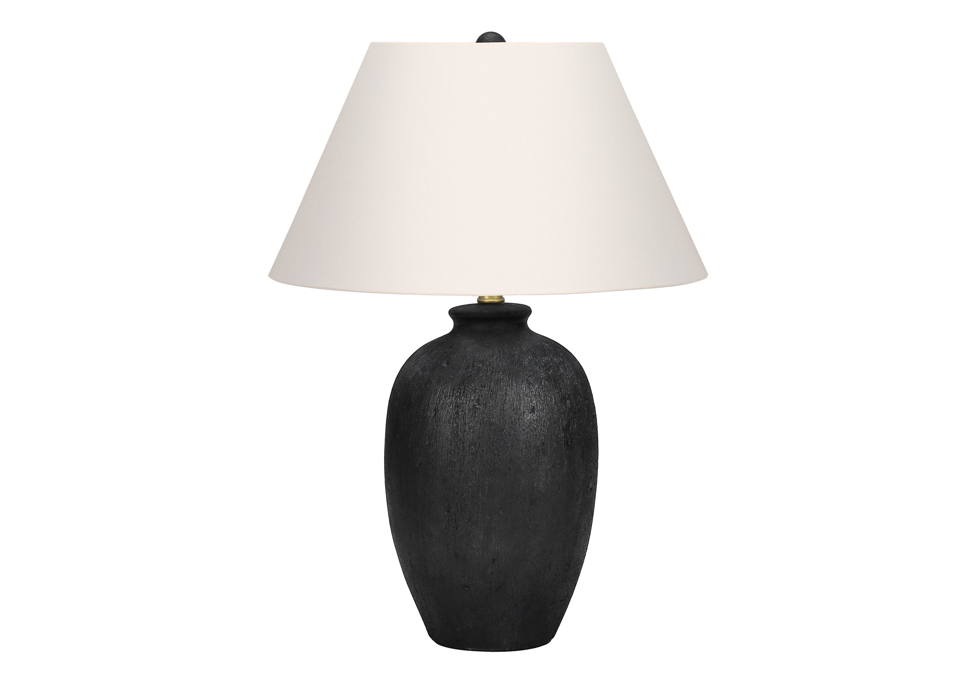 title:Lighting, 24"h, Table Lamp, Black Ceramic, Ivory / Cream Shade, Modern;color:Black