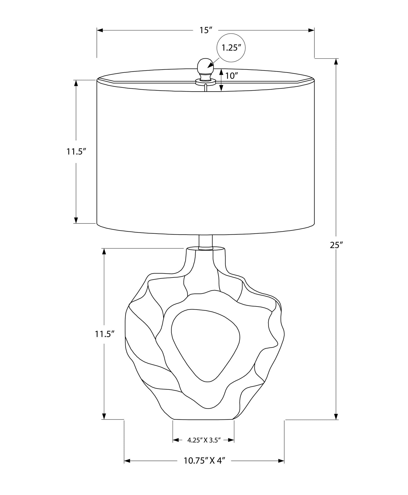 title:Lighting, 25"h, Table Lamp, Cream Resin, Ivory / Cream Shade, Modern;color:Cream