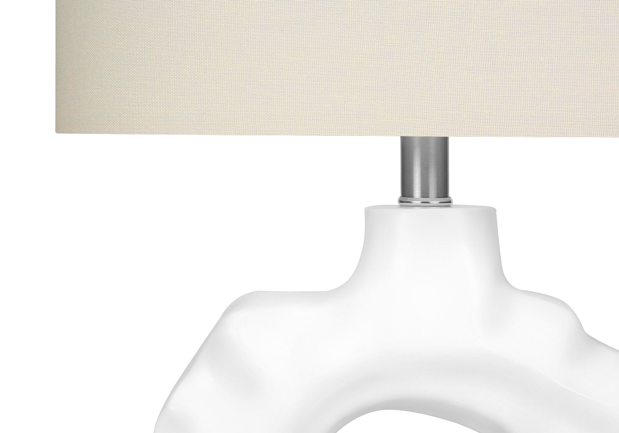 title:Lighting, 25"h, Table Lamp, Cream Resin, Ivory / Cream Shade, Modern;color:Cream