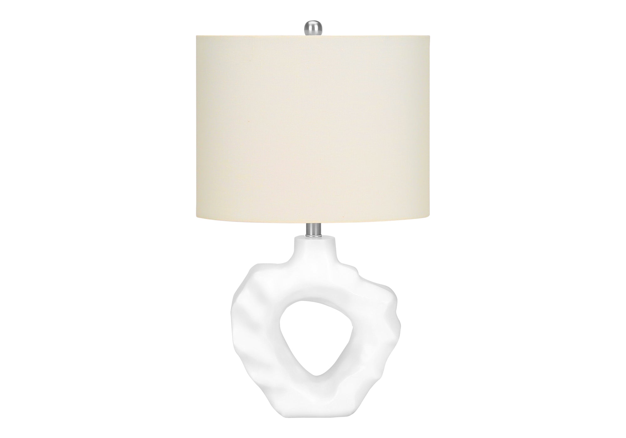 title:Lighting, 25"h, Table Lamp, Cream Resin, Ivory / Cream Shade, Modern;color:Cream