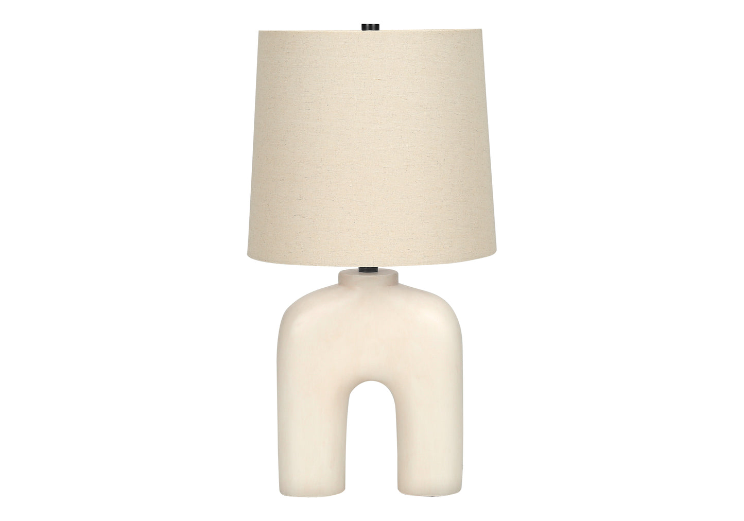 title:Lighting, 25"h, Table Lamp, Cream Resin, Beige Shade, Modern;color:Cream