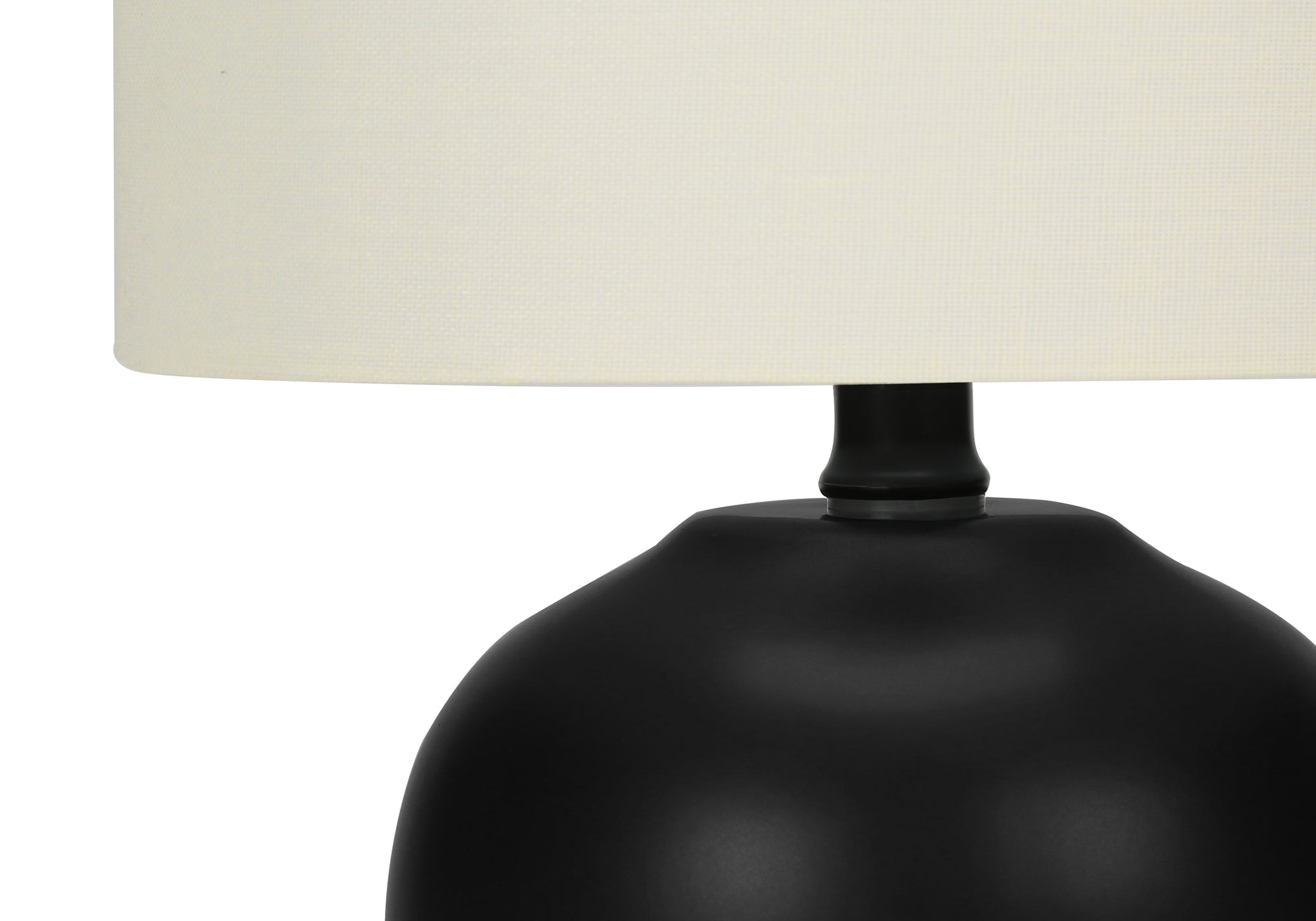 title:Lighting, 17"h, Table Lamp, Black Ceramic, Ivory / Cream Shade, Transitional;color:Black