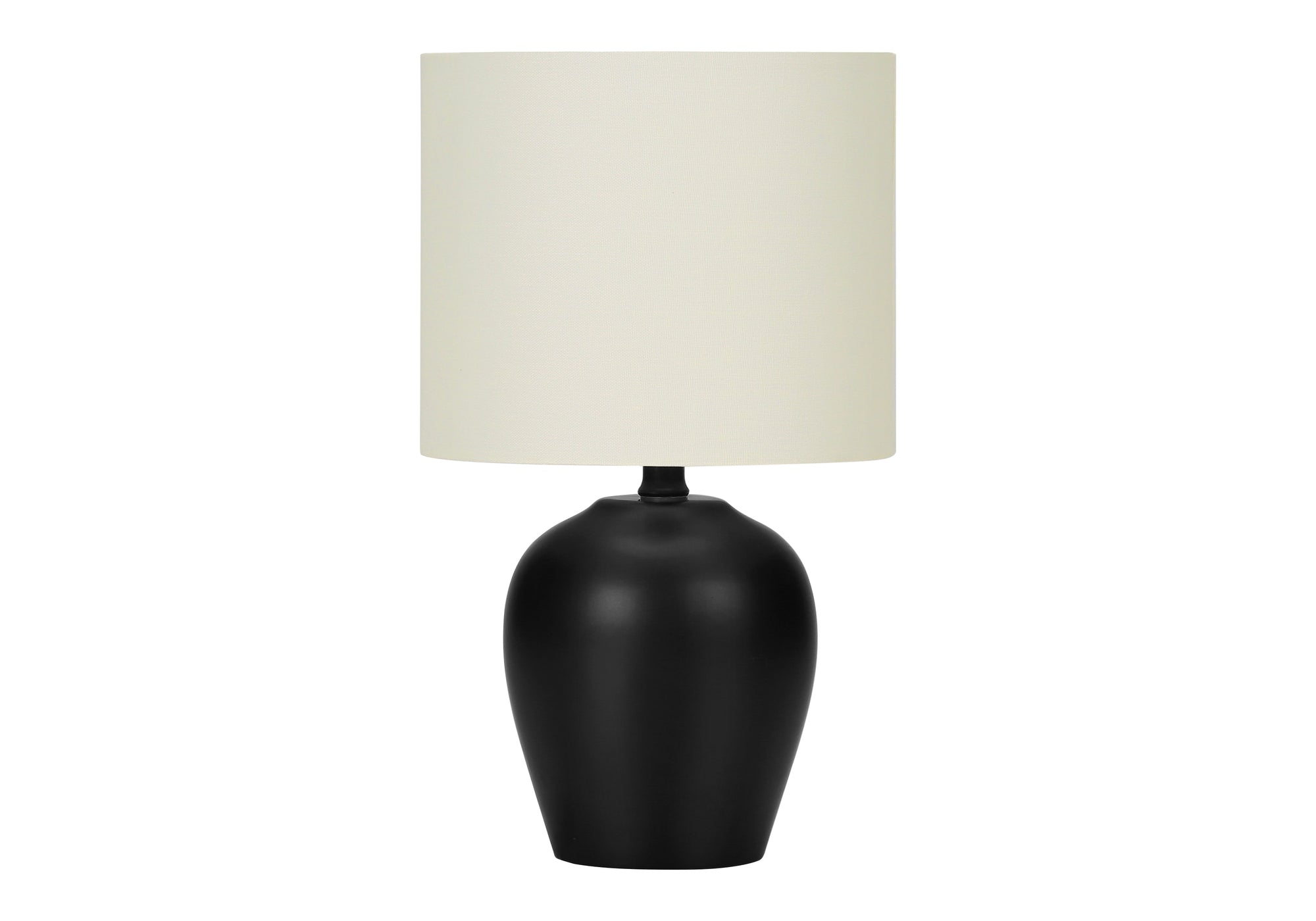 title:Lighting, 17"h, Table Lamp, Black Ceramic, Ivory / Cream Shade, Transitional;color:Black