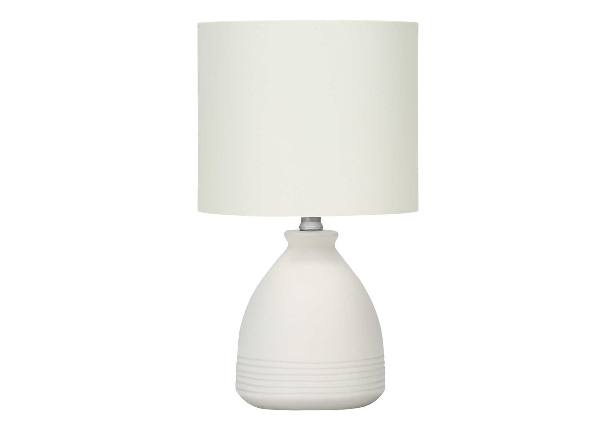 title:Lighting, 17"h, Table Lamp, Cream Ceramic, Ivory / Cream Shade, Modern;color:Cream