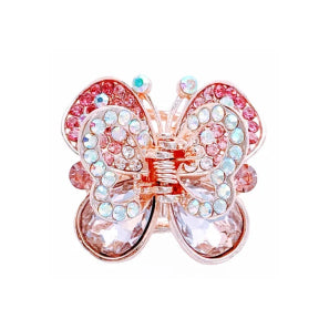 title:Pink Rhinestone And Crystal Jaw Clip;color:Pink With Rhinestones