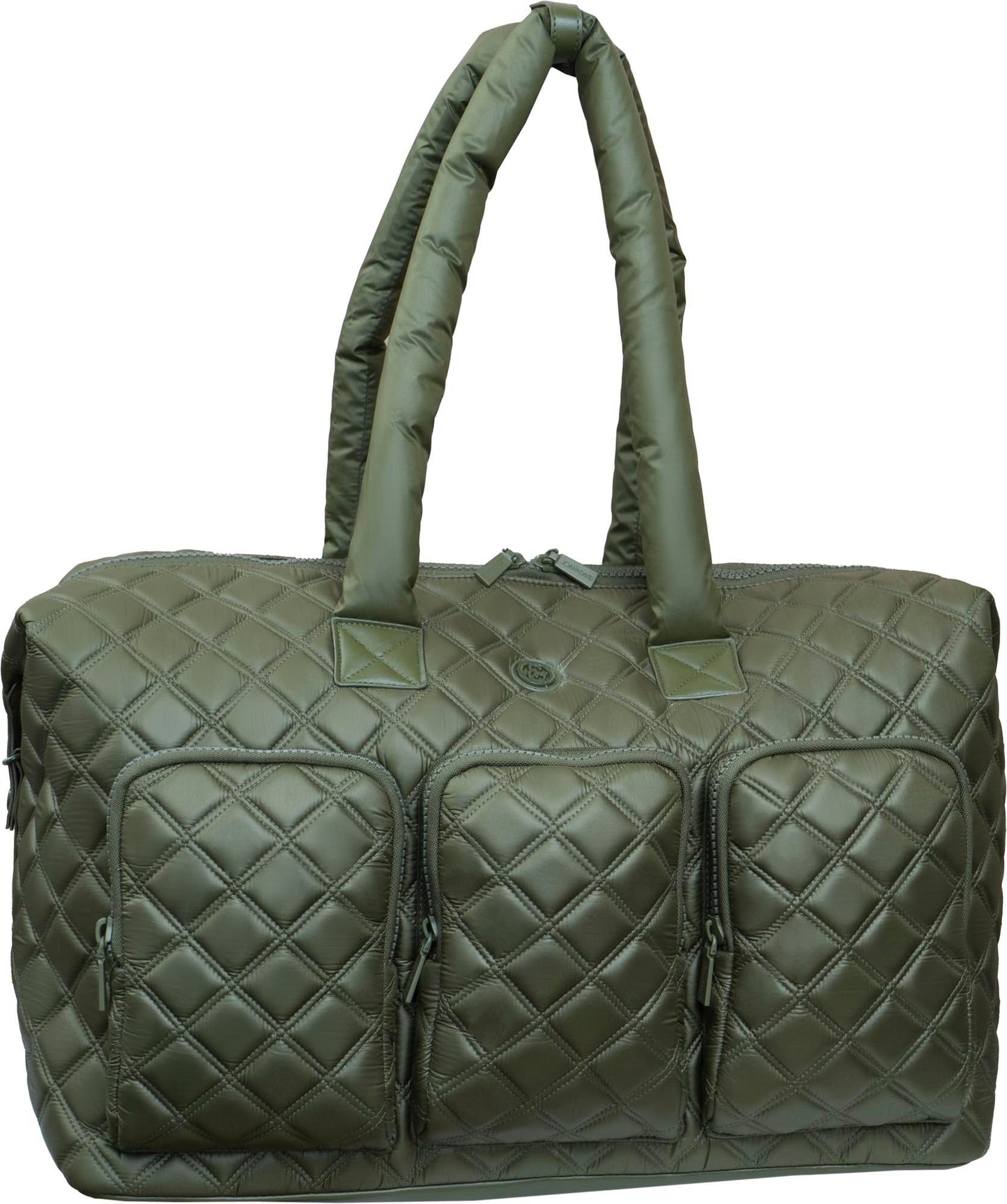 Joan & David 22 Inch Diamond Quilted Parachute Nylon 3 Pocket Duffel Bag