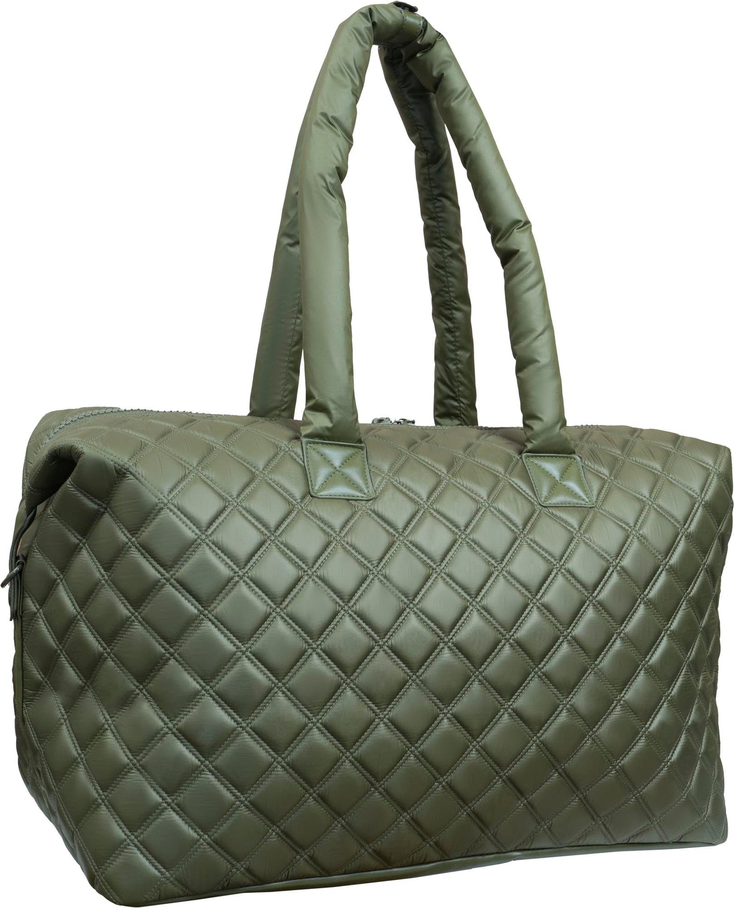 Joan & David 22 Inch Diamond Quilted Parachute Nylon 3 Pocket Duffel Bag