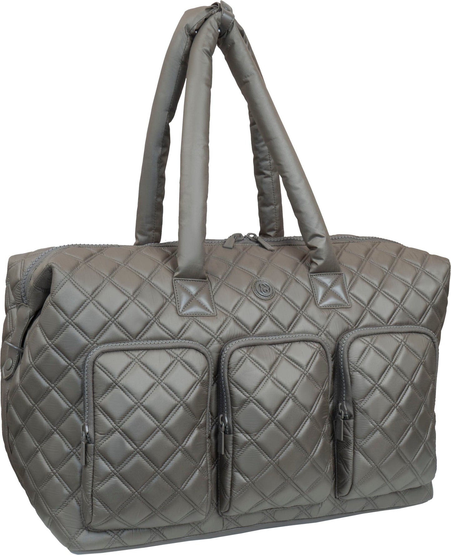 Joan & David 22 Inch Diamond Quilted Parachute Nylon 3 Pocket Duffel Bag