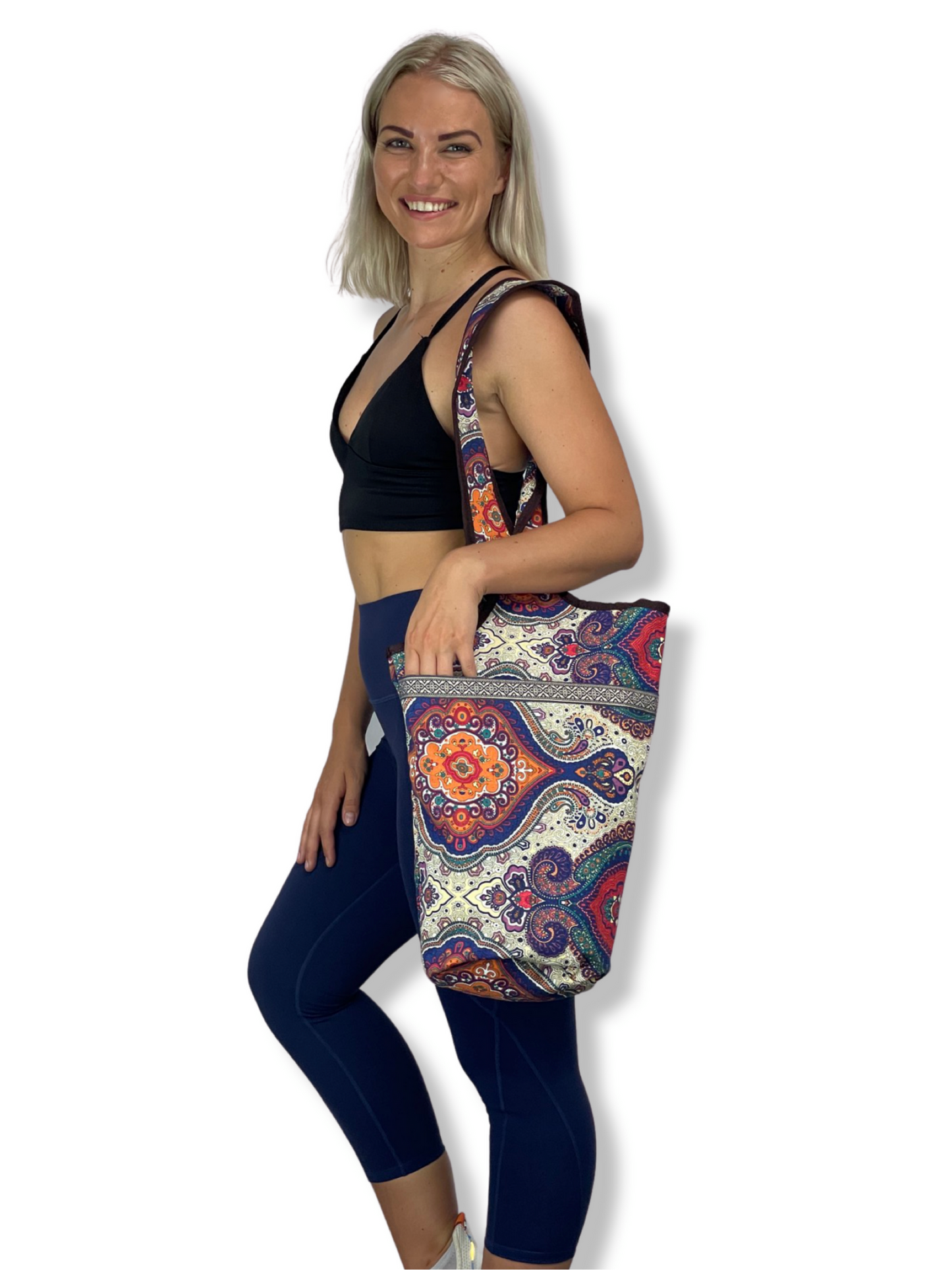 title:JupiterGear Yoga Mat Carrying Tote Bag with Large Size Pockets | Multipurpose and Fit Most Size Mats;color:Exotic Saffron