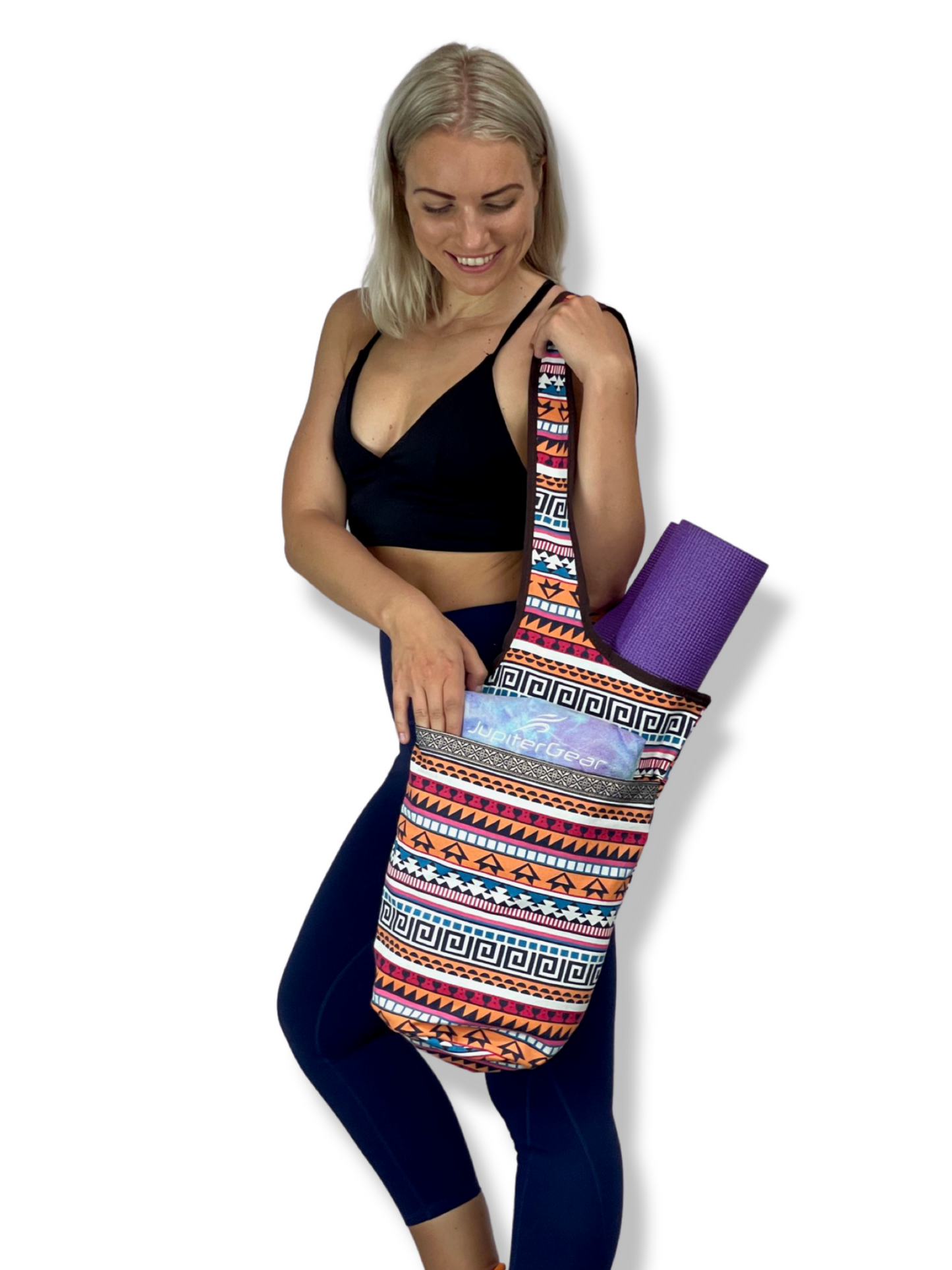 title:JupiterGear Yoga Mat Carrying Tote Bag with Large Size Pockets | Multipurpose and Fit Most Size Mats;color:Totem