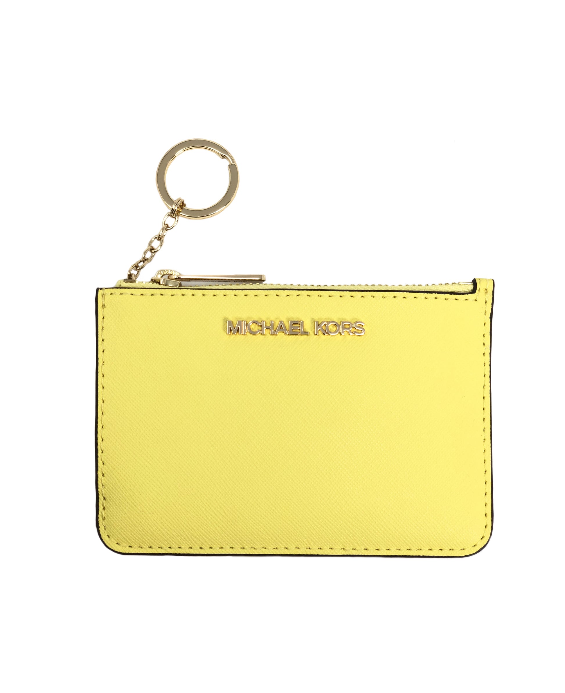 title:Michael Kors Women's Jet Set Travel Small Saffiano Leather Coin Pouch;color:Sunshine