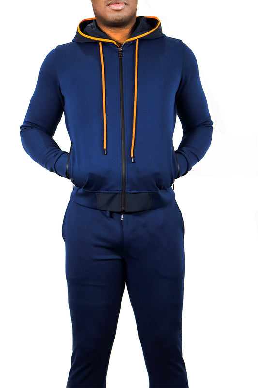 Indigo with Orange Jogger Top