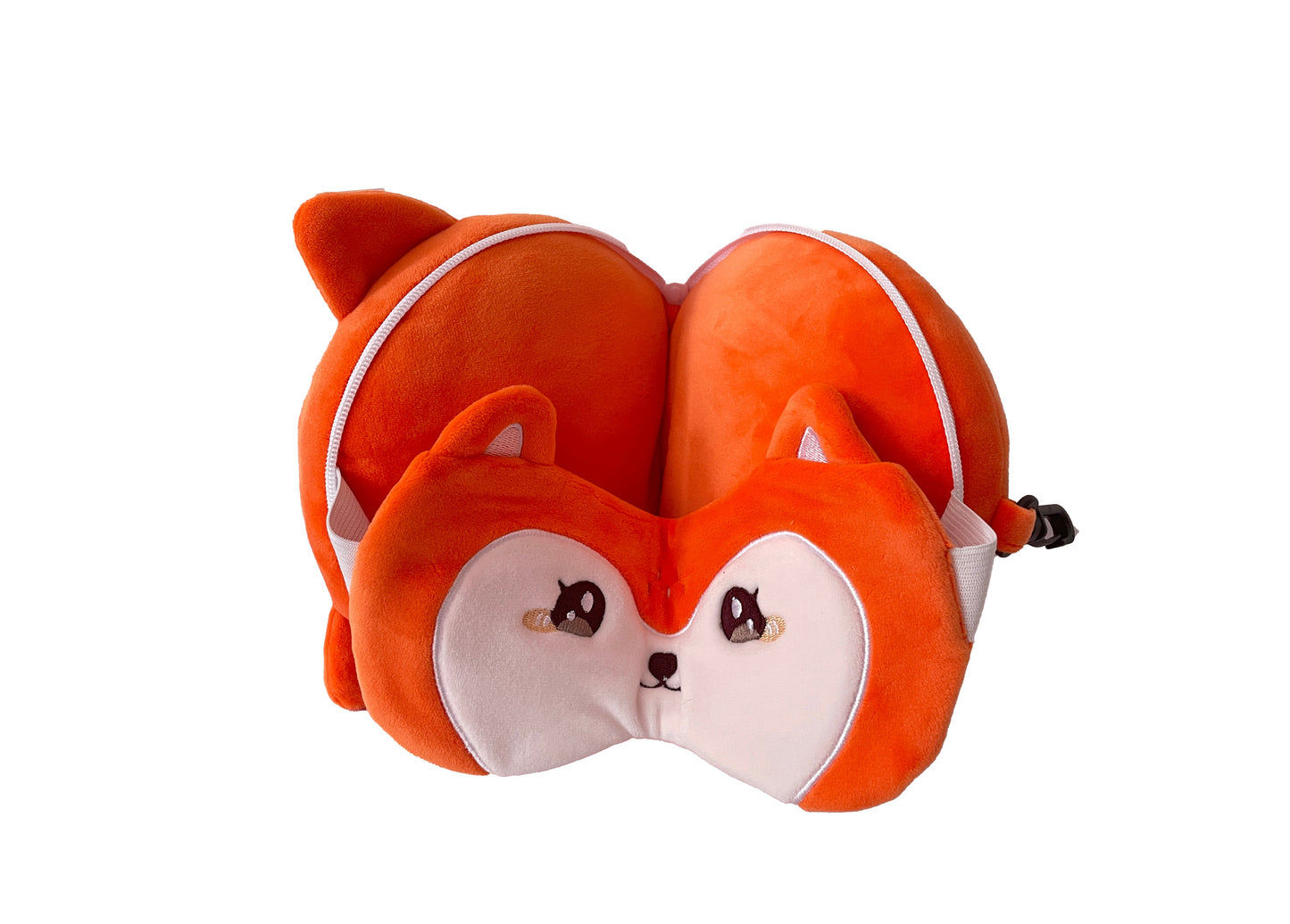 Kids 2-in-1 Travel Pillow and Eye Mask Animal Plush Soft Eye Mask Blindfold for Sleeping, Nights and Travel