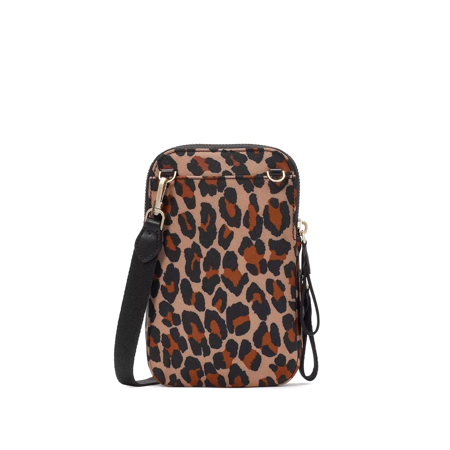 title:Kate Spade Women's Chelsea Leopard North South Dual Zip Phone Crossbody;color:Brown Multi