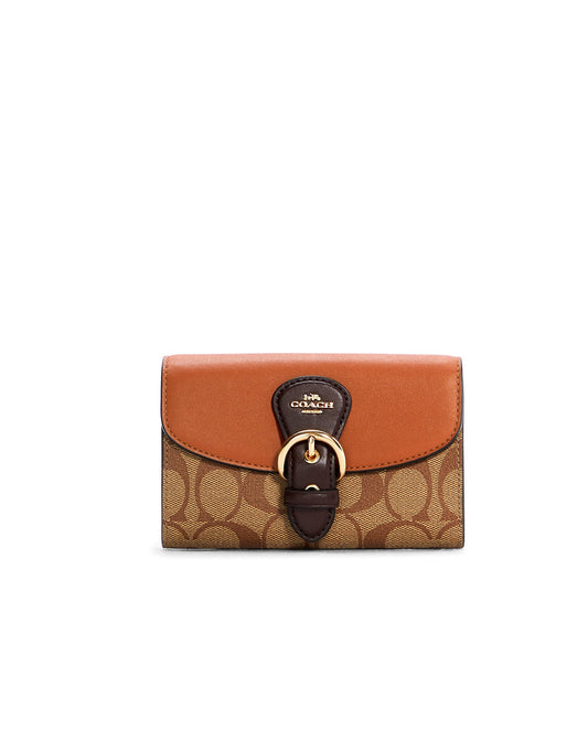 title:Coach Women's Kleo Wallet In Signature Canva;color:Khaki Multi