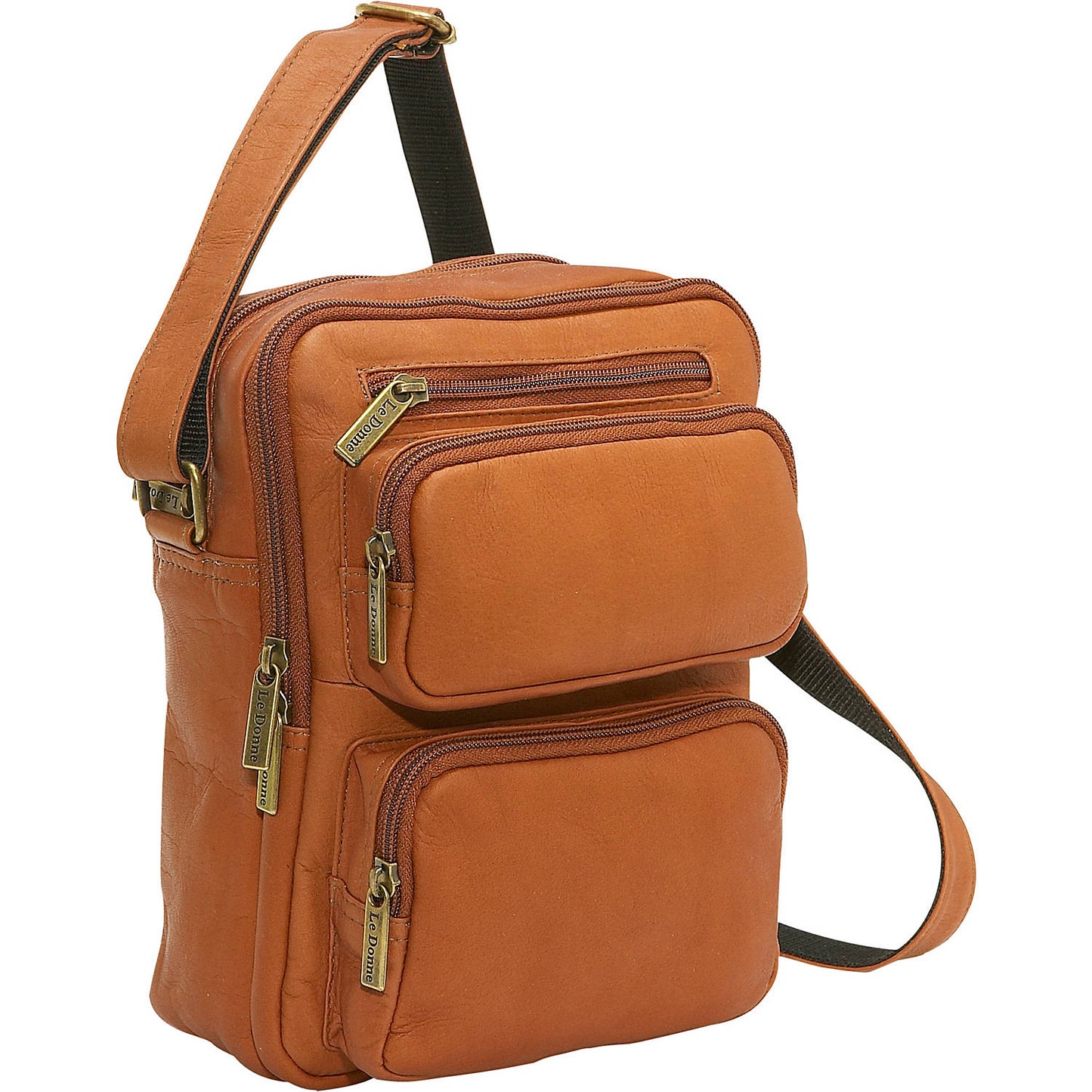 title:Leather Multi Pocket Mens Bag;color:Tan