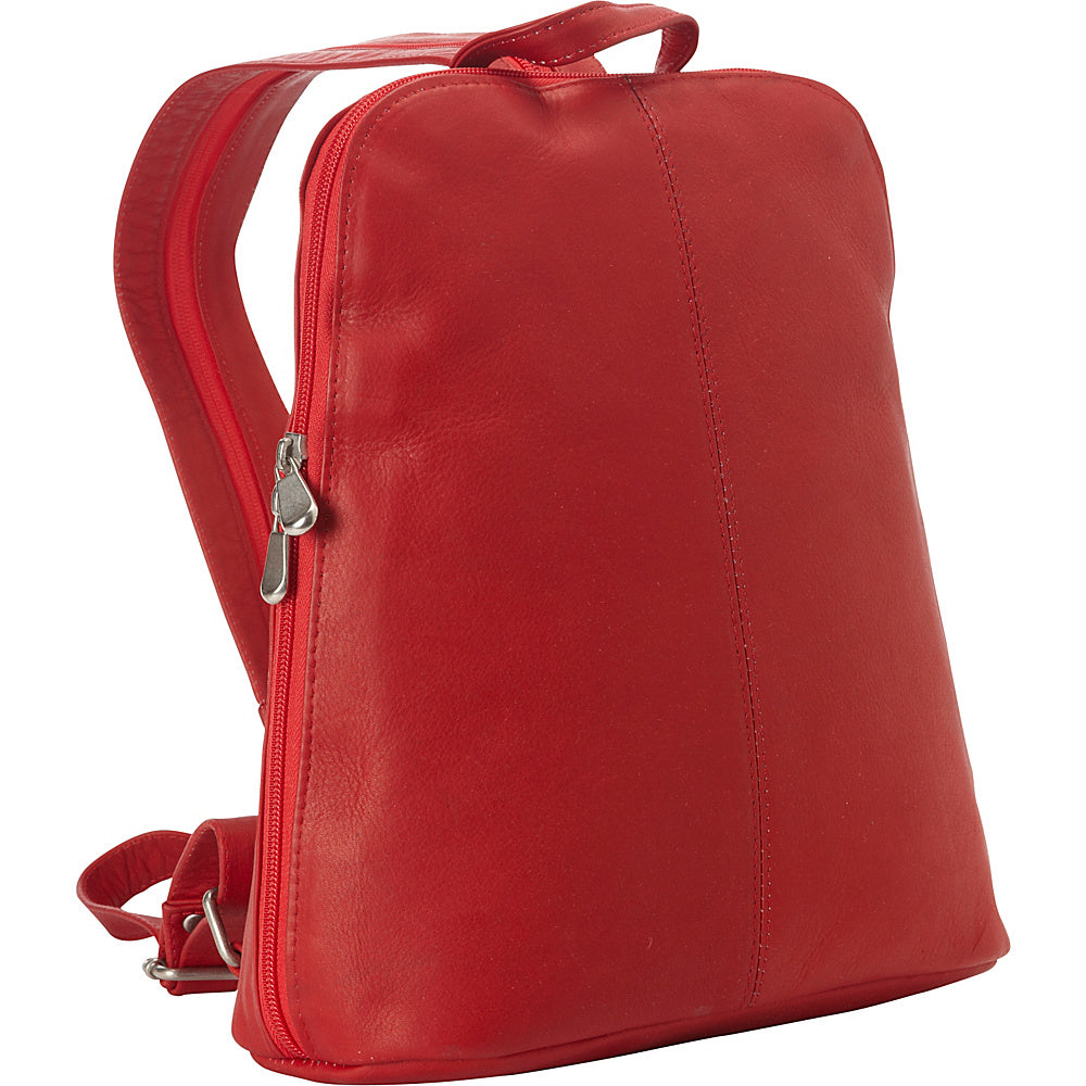 title:Le Donne Leather Womens Tech Friendly Backpack;color:RED