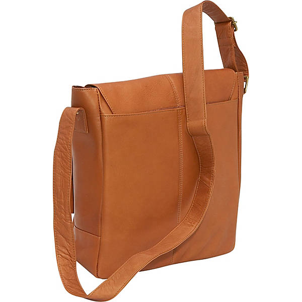 title:Le Donne Leather Rivet Laptop Messenger;color:TAN