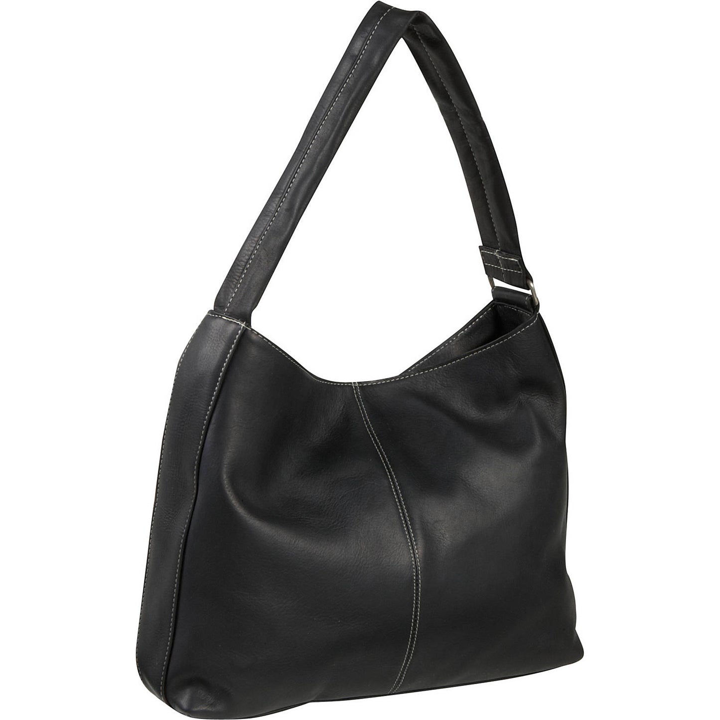 title:Le Donne Leather Shoulder Bag with Side Zip Pocket;color:BLACK