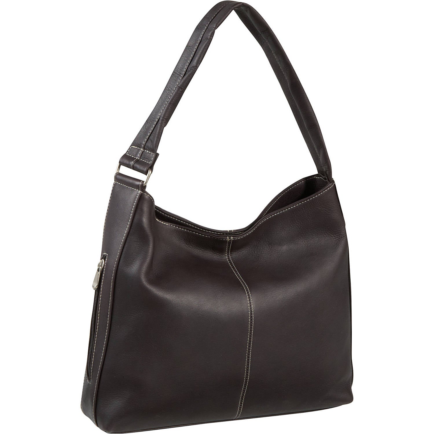 title:Le Donne Leather Shoulder Bag with Side Zip Pocket;color:CAFE