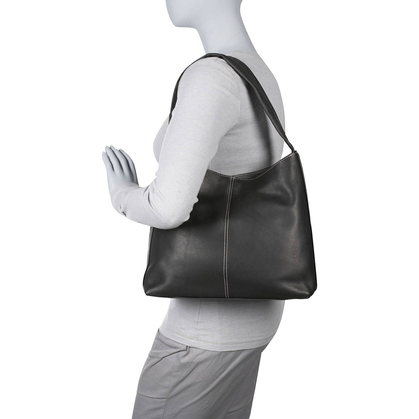 title:Le Donne Leather Shoulder Bag with Side Zip Pocket;color:CAFE