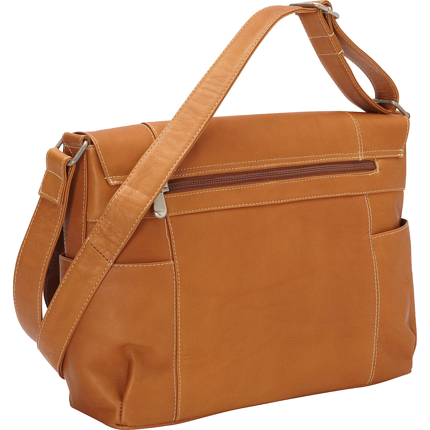 title:Le Donne Leather Flap Over Shoulder Bag;color:CAFE