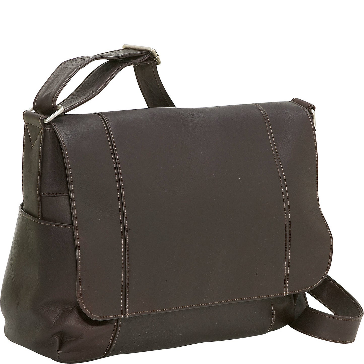 title:Le Donne Leather Flap Over Shoulder Bag;color:CAFE