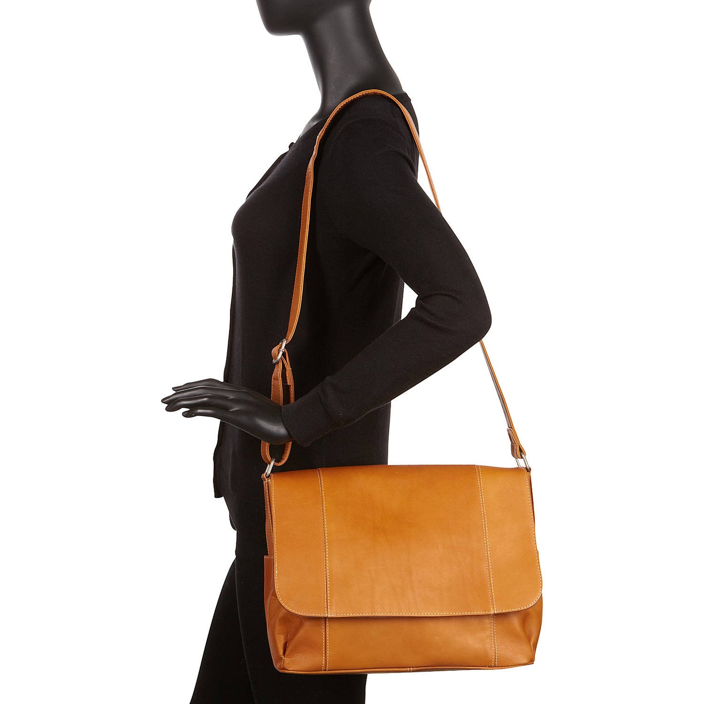 title:Le Donne Leather Flap Over Shoulder Bag;color:TAN